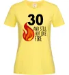 Женская футболка 30 and still hot like fire Лимонный фото