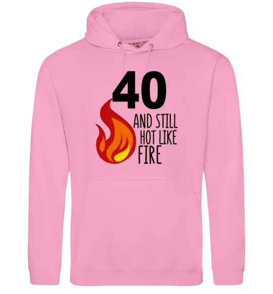 Мужская толстовка (худи) 40 and still hot like fire Розовый фото