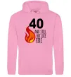 Мужская толстовка (худи) 40 and still hot like fire Розовый фото