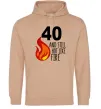Чоловіча толстовка (худі) 40 and still hot like fire Пісочний фото