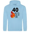 Женская толстовка (худи) 40 and still hot like fire Голубой фото