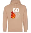 Мужская толстовка (худи) 60 and still hot like fire Песочный фото