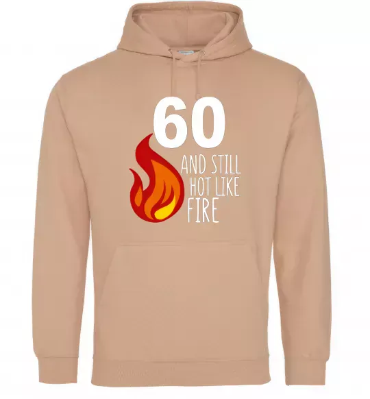 Жіноча толстовка (худі) 60 and still hot like fire Пісочний фото