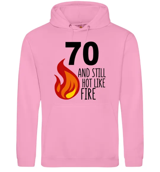 Женская толстовка (худи) 70 and still hot like fire Розовый фото