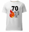Мужская премиум футболка 70 and still hot like fire Белый фото