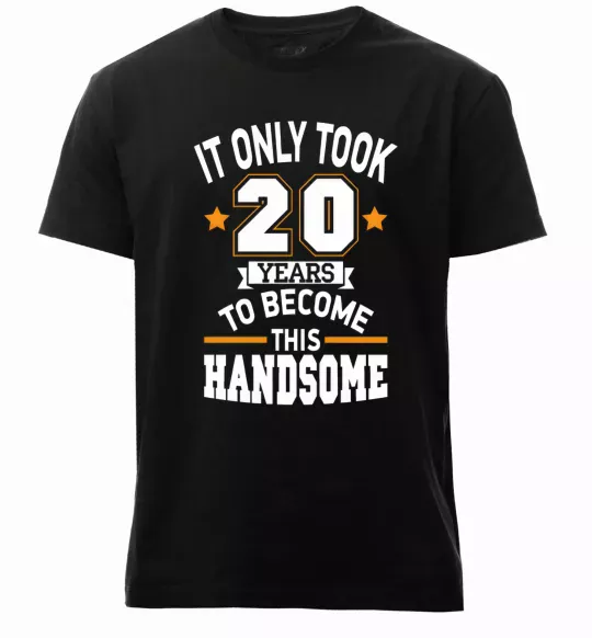 Мужская премиум футболка It only took 20 years to become this handsome Черный фото