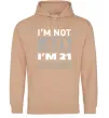 Жіноча толстовка (худі) I'm not 40 i'm 21 with 19 years of experience Пісочний фото