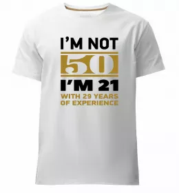 Мужская премиум футболка Життя починається в 50 Черный фото