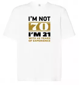 Футболка Оверсайз 70 років юбіляр Белый фото