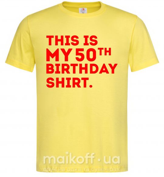 Чоловіча футболка This is my 50th birthday shirt Лимонний фото