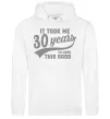 Мужская толстовка (худи) It took me 30 years to look this good Белый фото