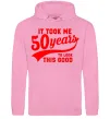 Мужская толстовка (худи) It took me 50 years to look this good Розовый фото