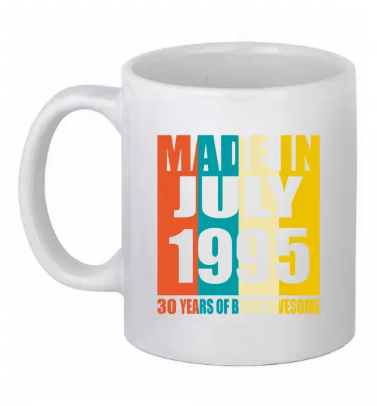 Чашка керамическая Made in July 1995 30 years of being awesome Белый фото