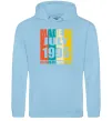 Мужская толстовка (худи) Made in July 1995 30 years of being awesome Голубой фото