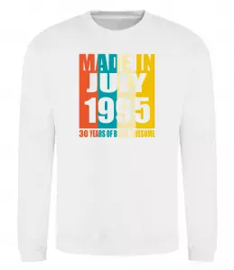 Свитшот Made in July 1995 30 years of being awesome Белый фото