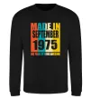 Свитшот Made in September 1975 50 years of being awesome Черный фото