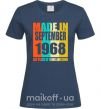 Жіноча футболка Made in September 1968 56 years of being awesome Темно-синій фото