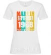 Жіноча футболка Made in September 1968 56 years of being awesome Білий фото