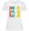 Женская футболка Made in September 1975 50 years of being awesome Белый фото