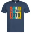 Чоловіча футболка Made in September 1975 50 years of being awesome Темно-синій фото