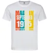 Чоловіча футболка Made in September 1975 50 years of being awesome Білий фото