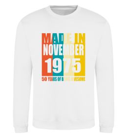 Свитшот Made in November 1975 50 years of being awesome Свитшот Made in November 1975 50 years of being awesome