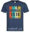 Чоловіча футболка Made in November 1974 50 years of being awesome Темно-синій фото