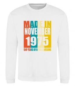 Свитшот Made in November 1975 50 years of being awesome Свитшот Made in November 1975 50 years of being awesome