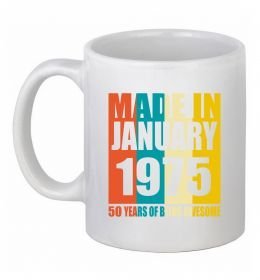 Чашка керамическая Made in January 1975 50 years of being awesome