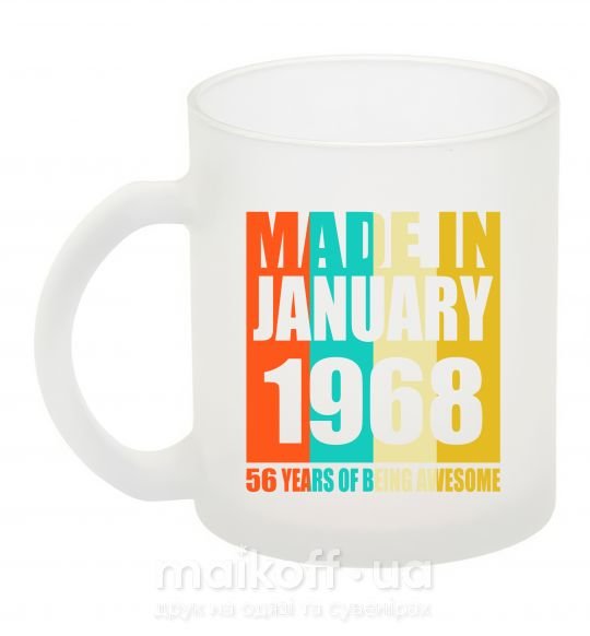 Чашка скляна Made in January 1968 50 years of being awesome Фроузен фото