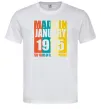 Чоловіча футболка Made in January 1975 50 years of being awesome Білий фото