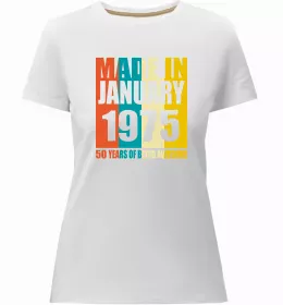 Женская премиум футболка Made in November 1975 50 years of being awesome Белый фото