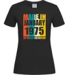 Женская футболка Made in January 1975 50 years of being awesome Черный фото