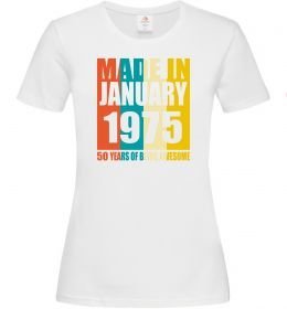 Жіноча футболка Made in January 1975 50 years of being awesome