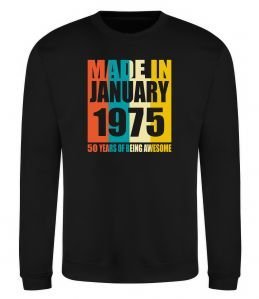 Свитшот Made in January 1975 50 years of being awesome Свитшот Made in January 1975 50 years of being awesome