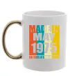 Чашка з кольоровою ручкою Made in May 1975 50 years of being awesome Золото фото