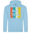 Мужская толстовка (худи) Made in May 1975 50 years of being awesome Голубой фото