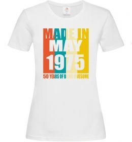 Женская футболка Made in May 1975 50 years of being awesome