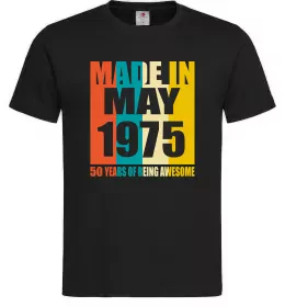 Мужская футболка Made in May 1975 50 years of being awesome Черный фото