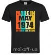 Чоловіча футболка Made in May 1974 50 years of being awesome Чорний фото