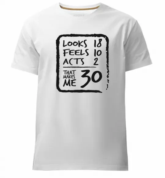 Мужская премиум футболка That makes me 30 Белый фото