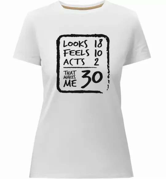 Женская премиум футболка That makes me 30 Белый фото