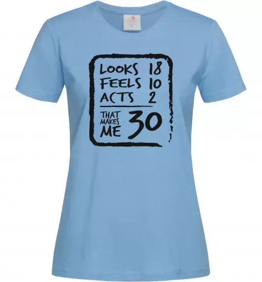 Жіноча футболка That makes me 30 Блакитний фото