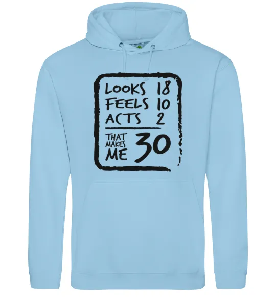 Чоловіча толстовка (худі) That makes me 30 Блакитний фото