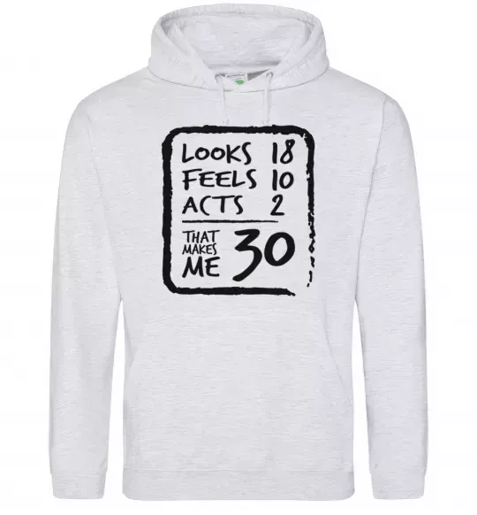 Жіноча толстовка (худі) That makes me 30 Сірий меланж фото