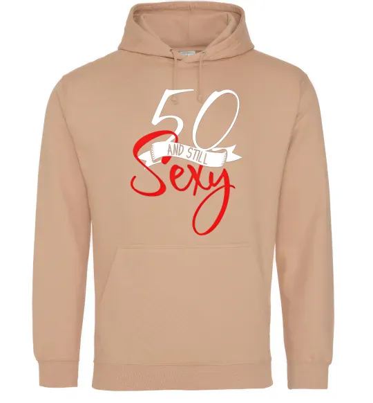 Женская толстовка (худи) 50 and still sexy Песочный фото