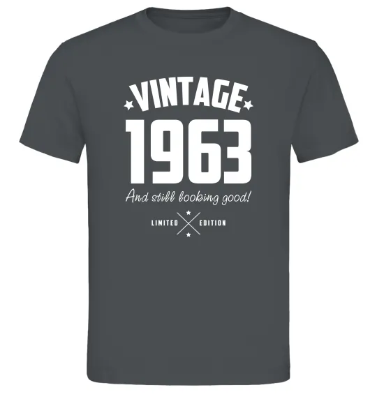 Мужская футболка Vintage 1963 and still looking good Графит фото