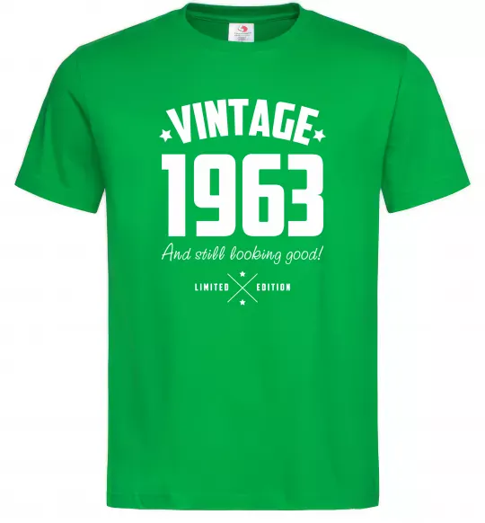 Мужская футболка Vintage 1963 and still looking good Зеленый фото
