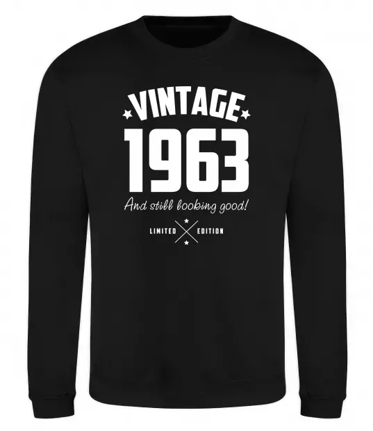 Світшот Vintage 1963 and still looking good Чорний фото