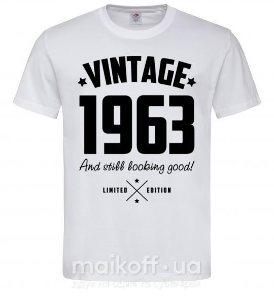 Мужская футболка Vintage 1963 and still looking good Белый фото